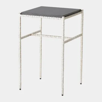 Shadrach Silver Leaf Cut Iron Side Table