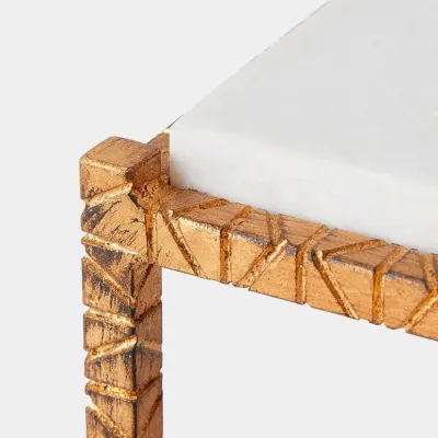 Shadrach Gold Leaf Cut Iron Accent Table