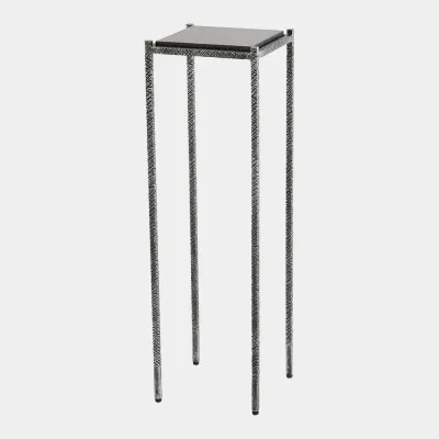 Shadrach Silver Leaf Cut Iron Accent Table