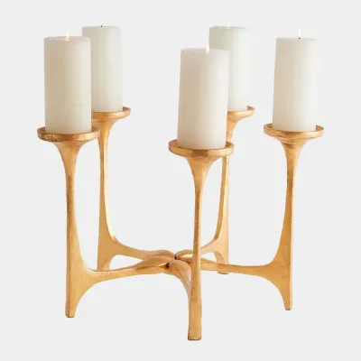 Gathered Gold Leaf Candleholder