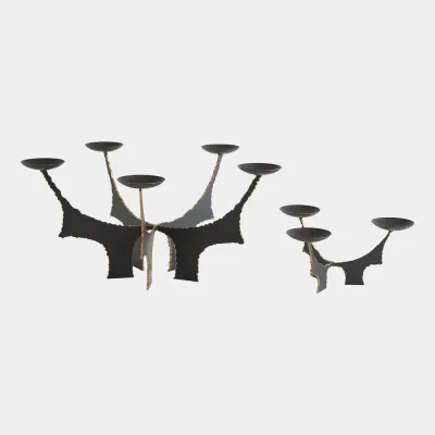 Brutalist Bronze Candleholder