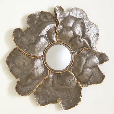 Flower Wall Mirror Light Gunmetal Small