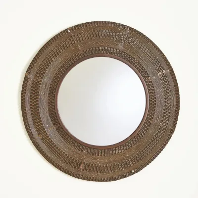 Round Ripple Mirror Coffee Bronze