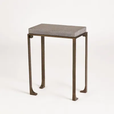 Zen Side Table w/Flamed Granite Bronze Small