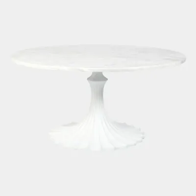 Landry White Base Flute Table