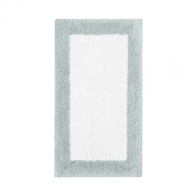 Bicolore White/Seamist Bath Rug