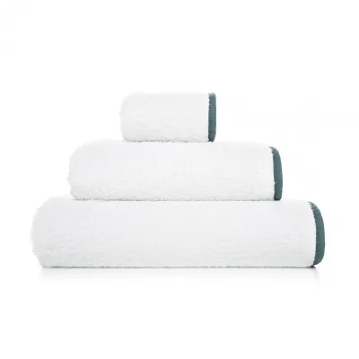 Portobello White/Peacock Bath Towels