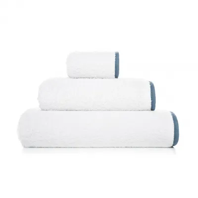 Portobello White/Cobalt Bath Towels