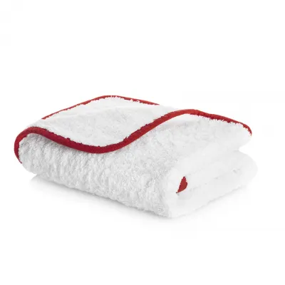 Portobello White/Cherry Bath Towels