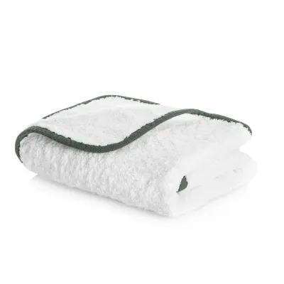 Portobello White/Moss Bath Towels