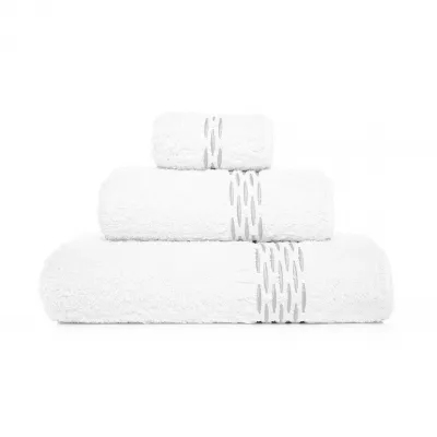 Alhambra White/Silver Bath Towels