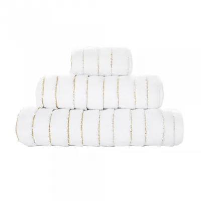 Taormina White/Gold Bath Towels