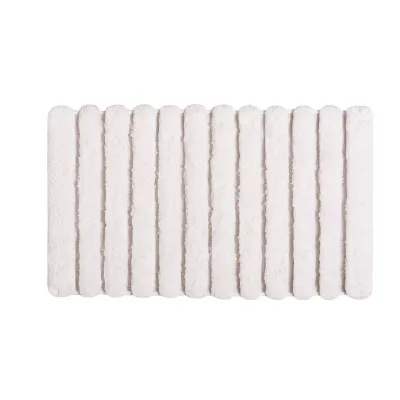 Petra Cotton/Viscose/Linen Bath Rugs White