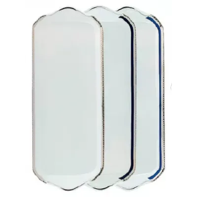 Symphonie Blue/Gold Oblong Cake Platter 39 Cm