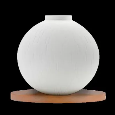 Infini Sphere Vase Wooden Base White/ 27.5 Cm