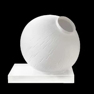 Infini Sphere Vase Optical Glass Base White/ 27.5 Cm