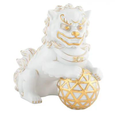 Foo Dog Looking Right Gold 7.5 in L X 4 in W X 7 in H