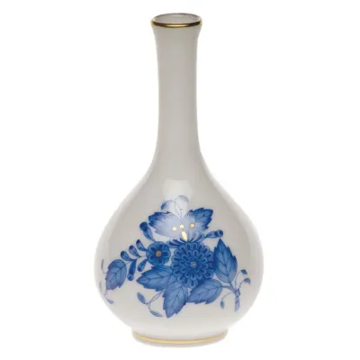 Chinese Bouquet Blue Small Bud Vase 3.5 in H