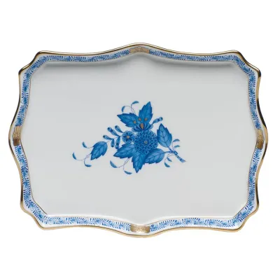 Chinese Bouquet Blue Small Tray 7.5 In L X 5.5 In W