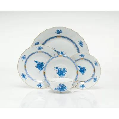 Chinese Bouquet Blue Leaf Tray 4.5 in L X 3 in W