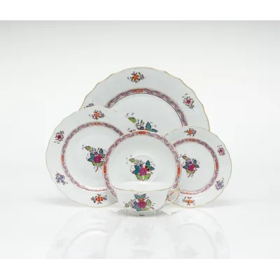 Chinese Bouquet Multicolor Coaster 4 in D