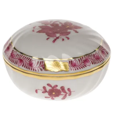 Chinese Bouquet Raspberry Ring Box 2.75 in D