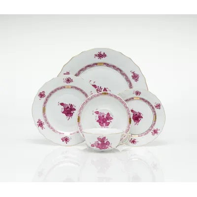 Chinese Bouquet Raspberry Jewelry Tray 7.5 in L X 6.25 in W