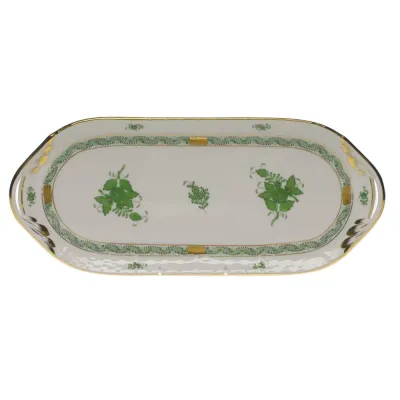 Chinese Bouquet Green Sandwich Tray 14.5 in L X 6 in W