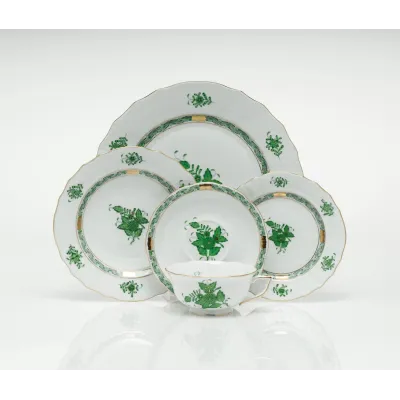 Chinese Bouquet Green Round Vase 4.5 in H X 4.5 in D