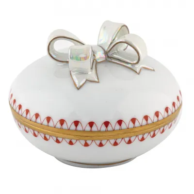 Round Box with Bow Rust