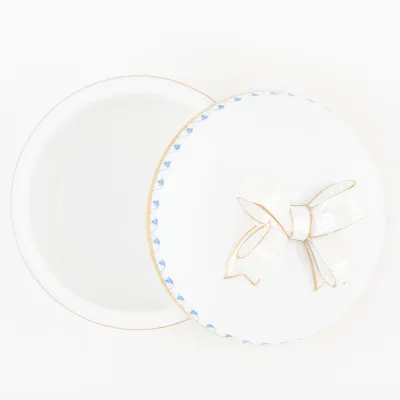 Round Box with Bow Blue