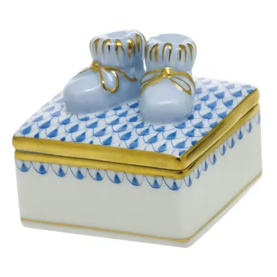 Baby Bootie Box Blue 2 in L X 2 in W X 1.75 in H