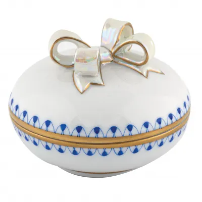 Round Box with Bow Sapphire