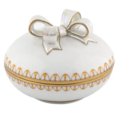 Round Box with Bow Butterscotch