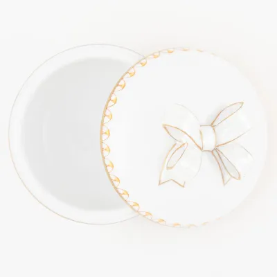 Round Box with Bow Butterscotch
