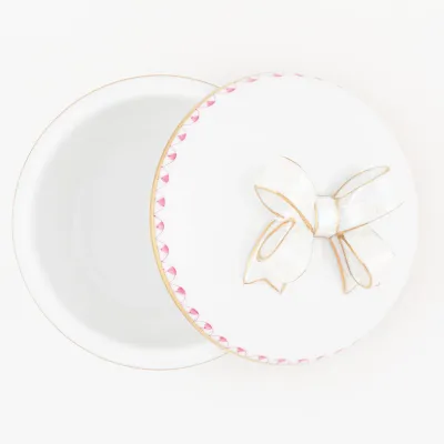 Round Box with Bow Raspberry