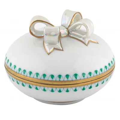 Round Box with Bow Green