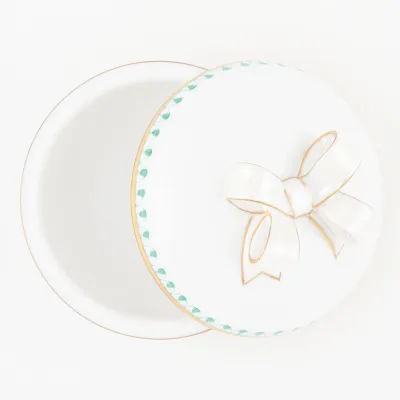 Round Box with Bow Green