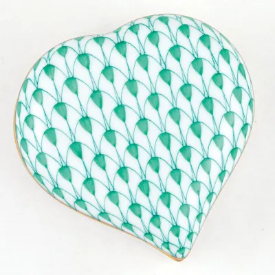 Heart Box Green 2.25 in L X 2.25 in W X 1.5 in H