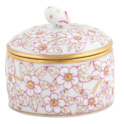 Round Relief Box With Berry Pink 2 in H X 2 in D