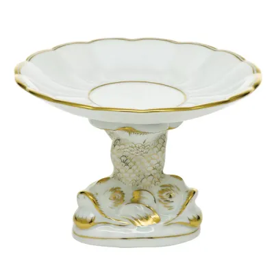 Golden Edge Shell With Dolphin Stand 4 in H X 6 in D