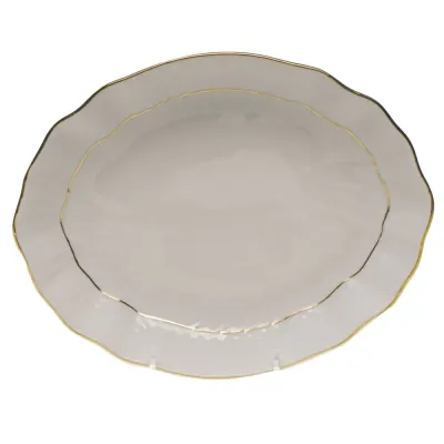 Golden Edge Oval Dish 8.25 in L X 6.75 in W