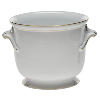 Golden Edge Medium Cachepot 6.5 in H X 7.75 in D