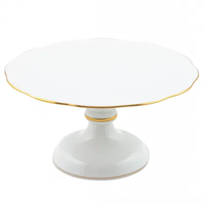 Footed Cake Plate Gold 5 in H X 10.5 in D