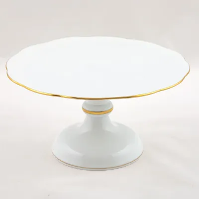 Footed Cake Plate Gold 5 in H X 10.5 in D