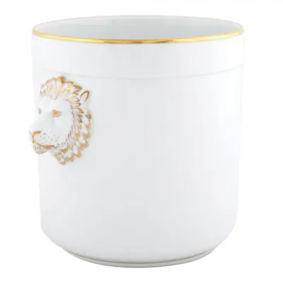 Gwendolyn Gold Cachepot With Lion Heads 10.5 in L X 7.75 in W X 8.5 in H