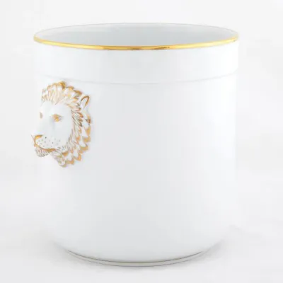 Gwendolyn Gold Cachepot With Lion Heads 10.5 in L X 7.75 in W X 8.5 in H