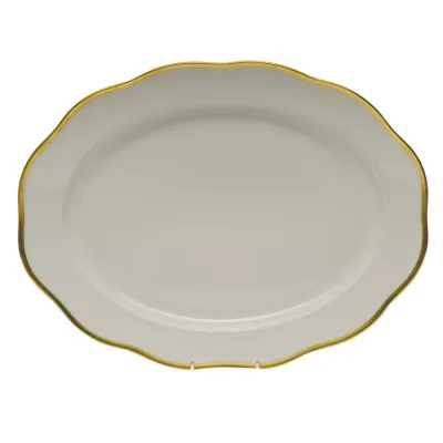 Gwendolyn Gold Oval Platter 17 in L X 12.5 in W