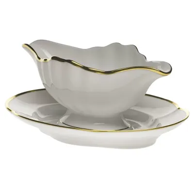 Gwendolyn Gold Gravy Boat With Fixed Stand 10 in L