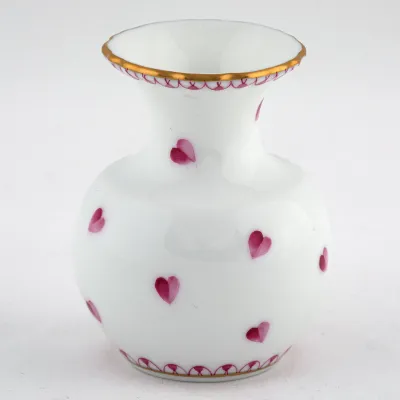 Small Heart Vase White